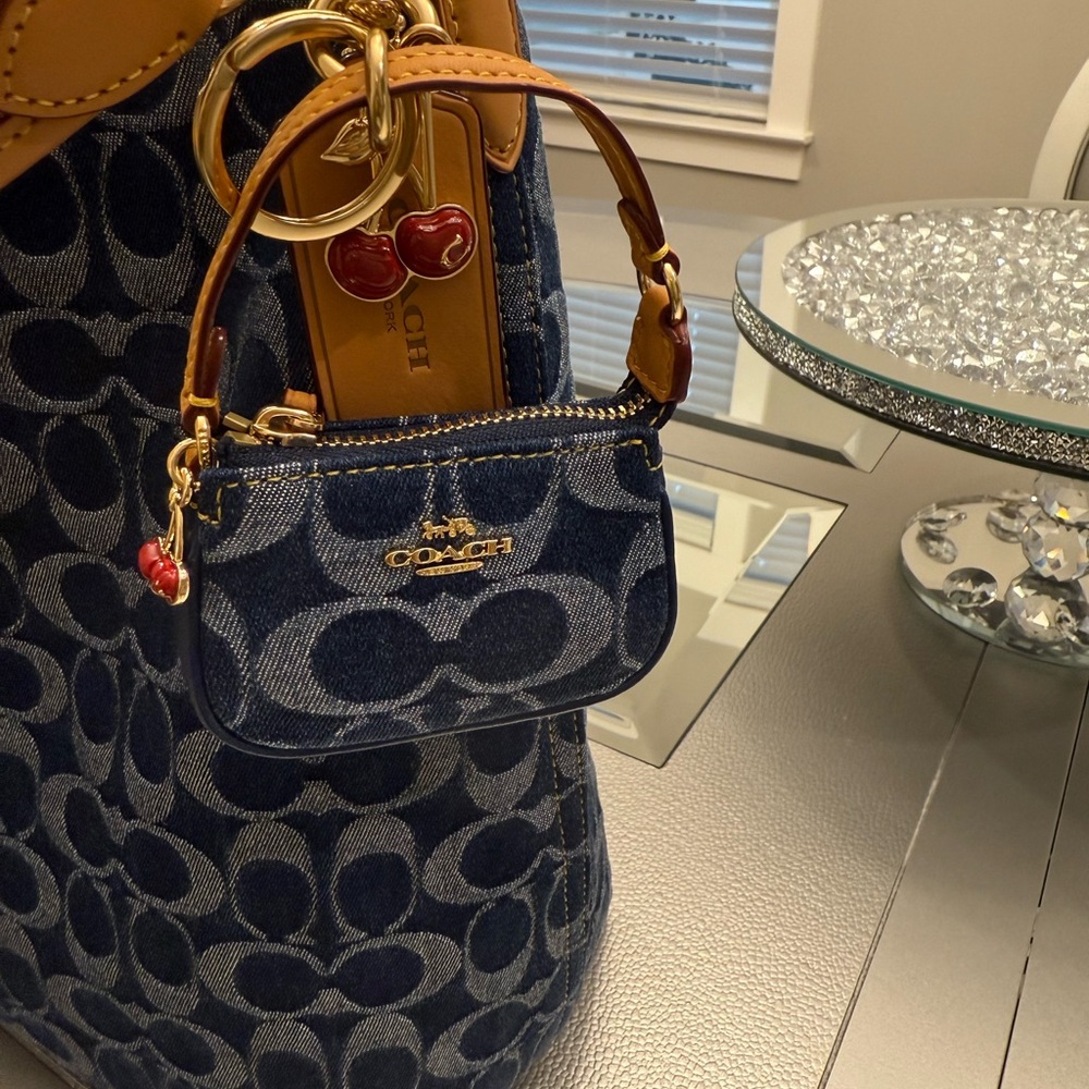🔥Authentic Coach Mini Nolita Bag Charm In Signature Denim🔥